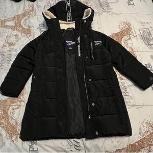Reebok Kids Black Hooded Puffer Coat